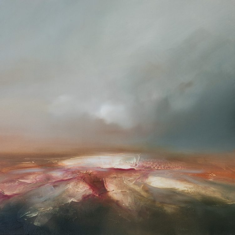 Vibrant abstracted square seascape